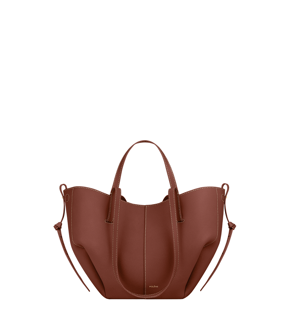 Red with Camel Suede Tote Bag
