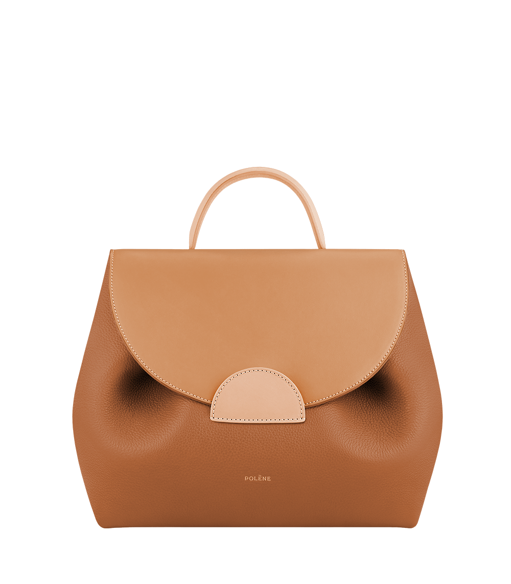 Polène Numéro Un Signature Handbag NUMBER ONE - TRIO CAMEL - TEXTURED  LEATHER