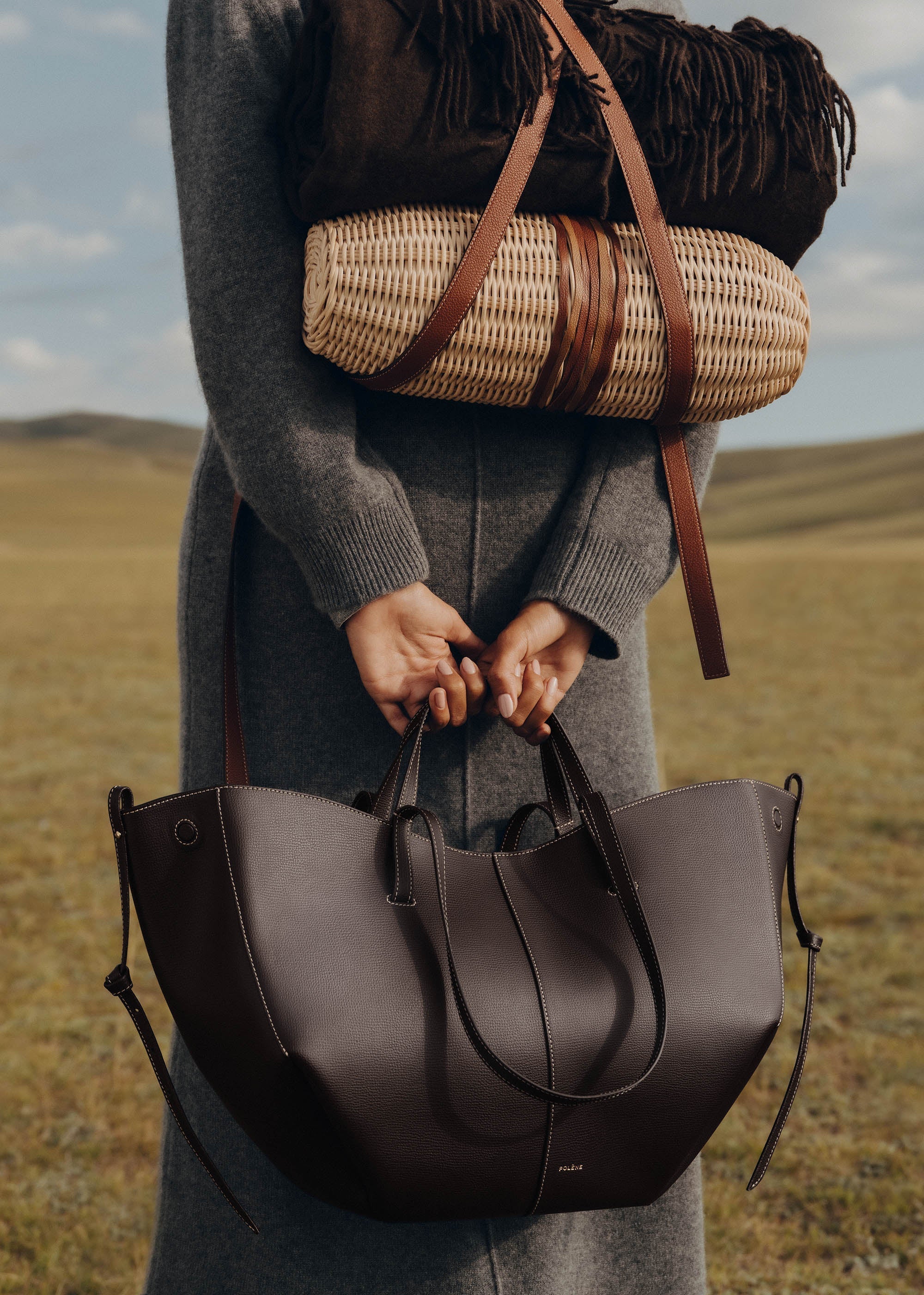 Polène | Bag - Numéro Neuf Mini - Textured Black Cherry