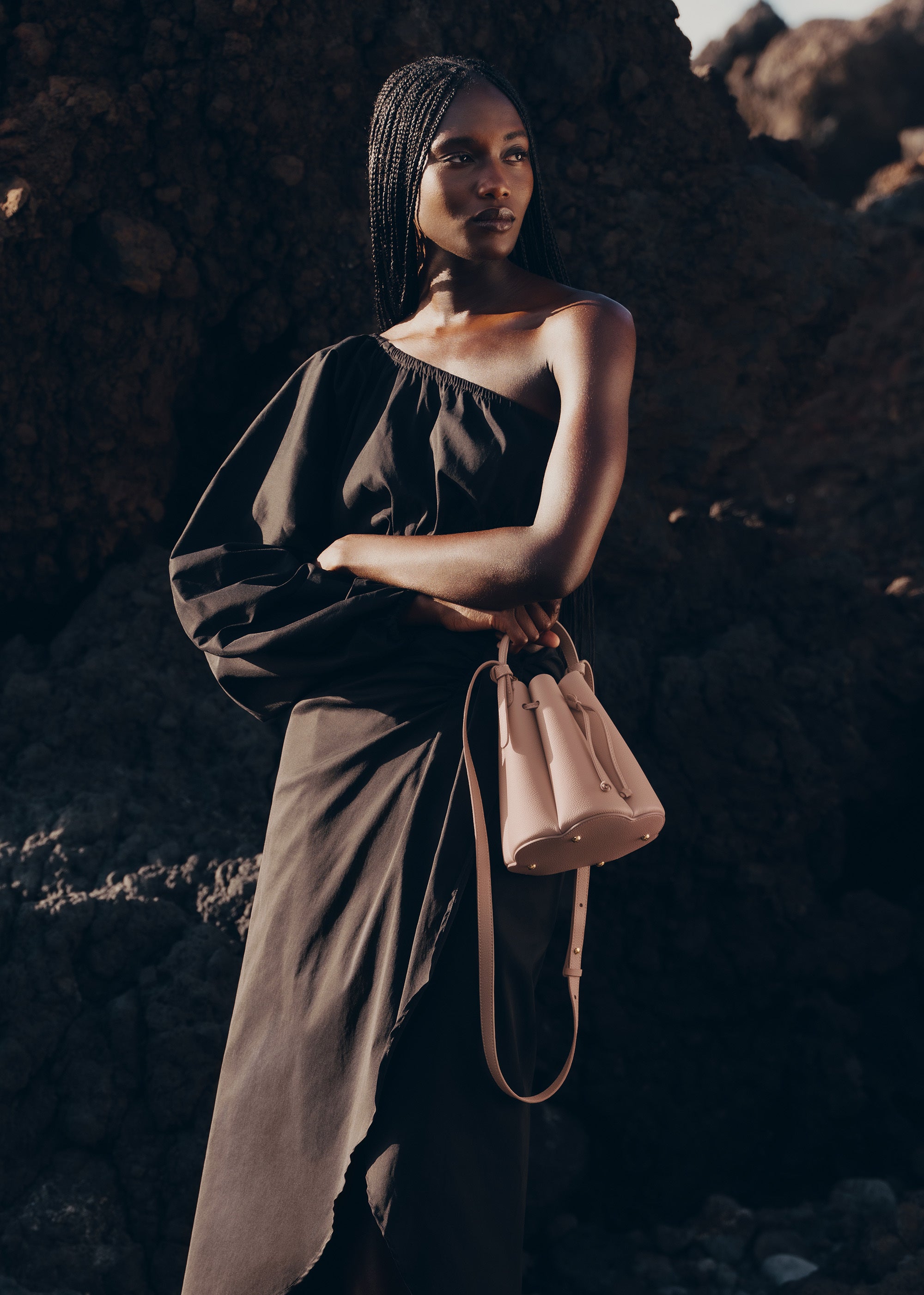 Polène | Bag - Numéro Huit Mini - Textured Nude – Polène NL