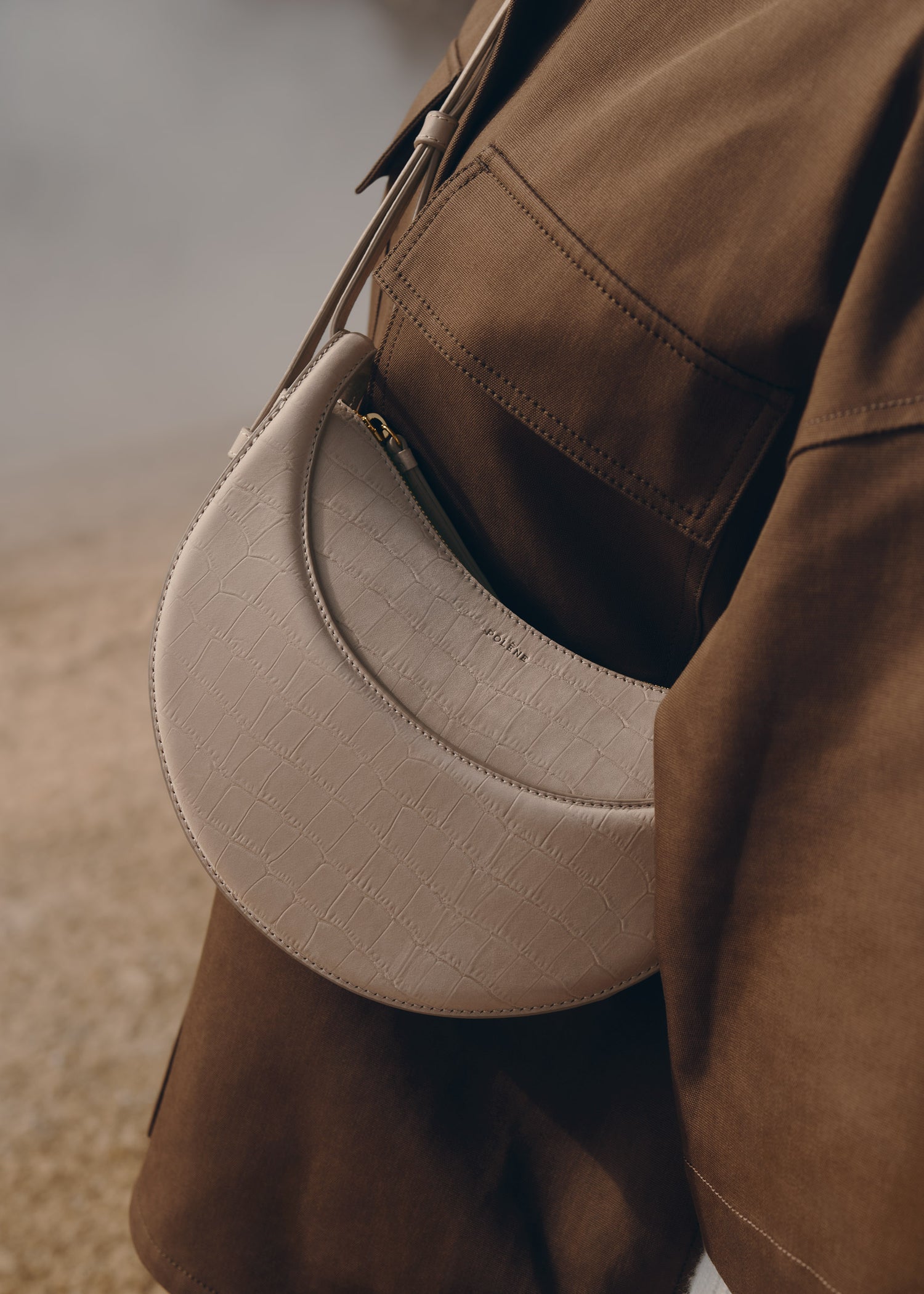 Numéro Dix - Crocodile Nubuck Taupe – Polène