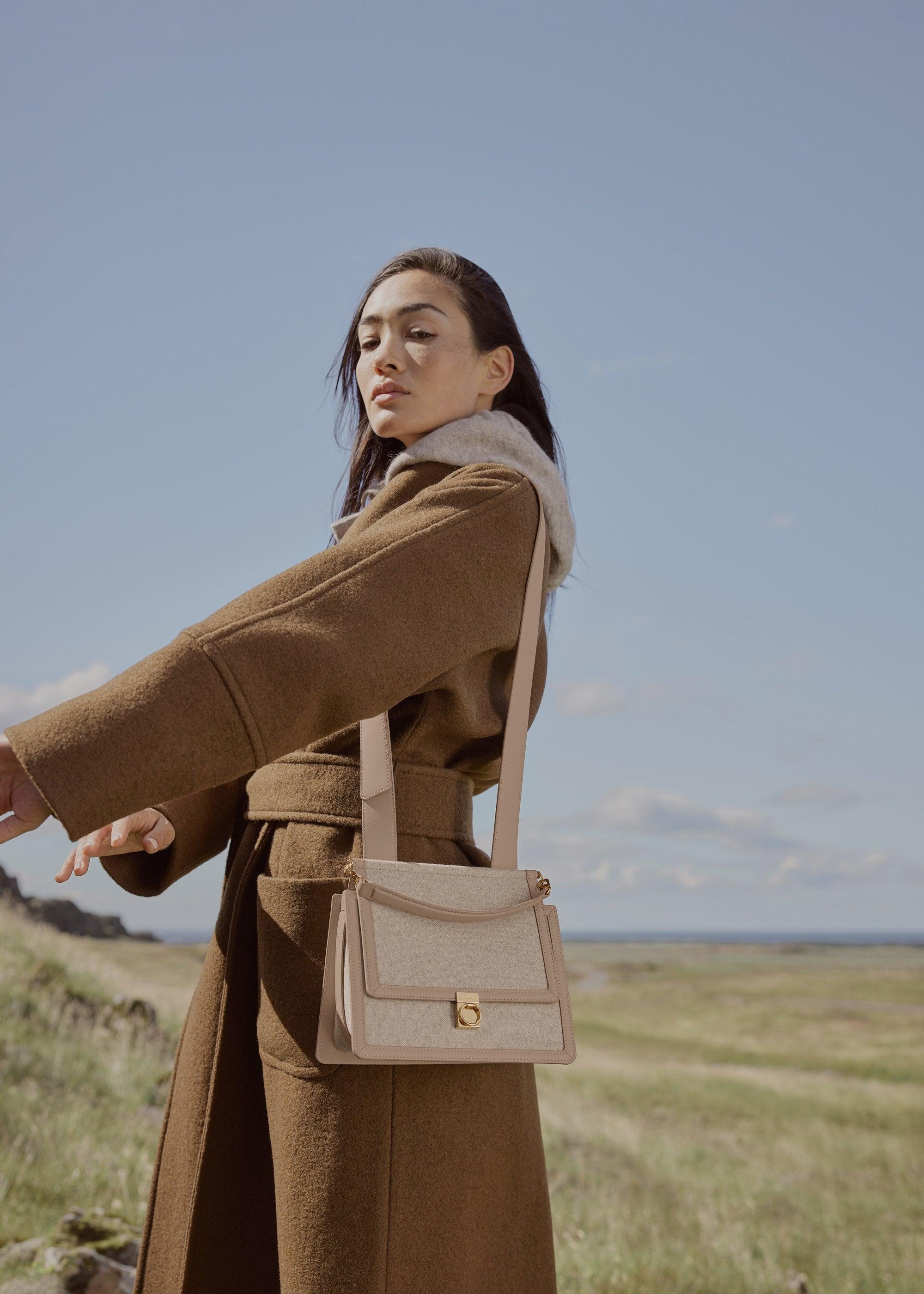 Polène | Bag - numéro Sept - Taupe Textured Leather