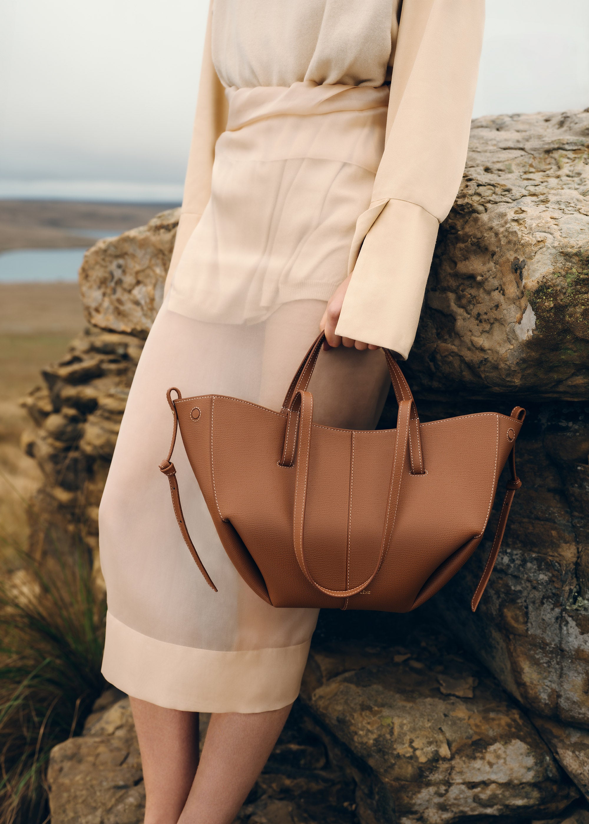 Polène | Bag - Cyme Mini - Textured Camel – Polène NL