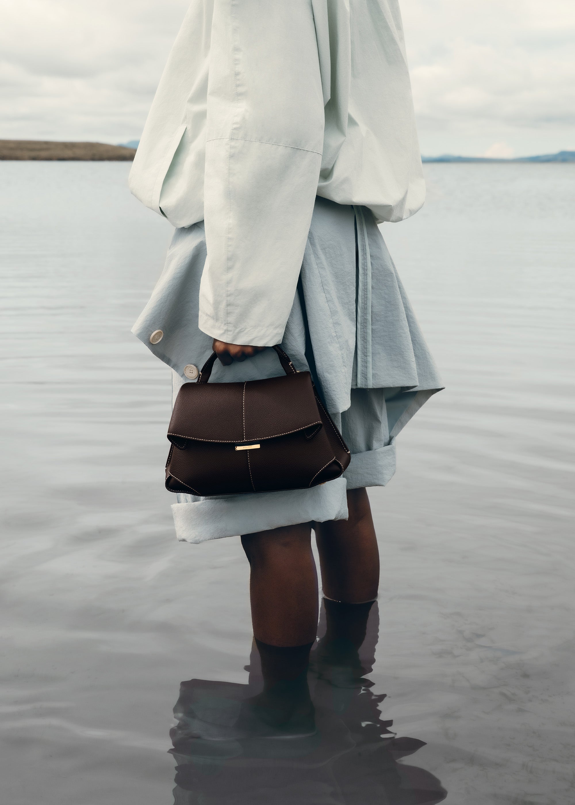 Polène | Bag - Mokki Mini - Textured Ebony – Polène NL