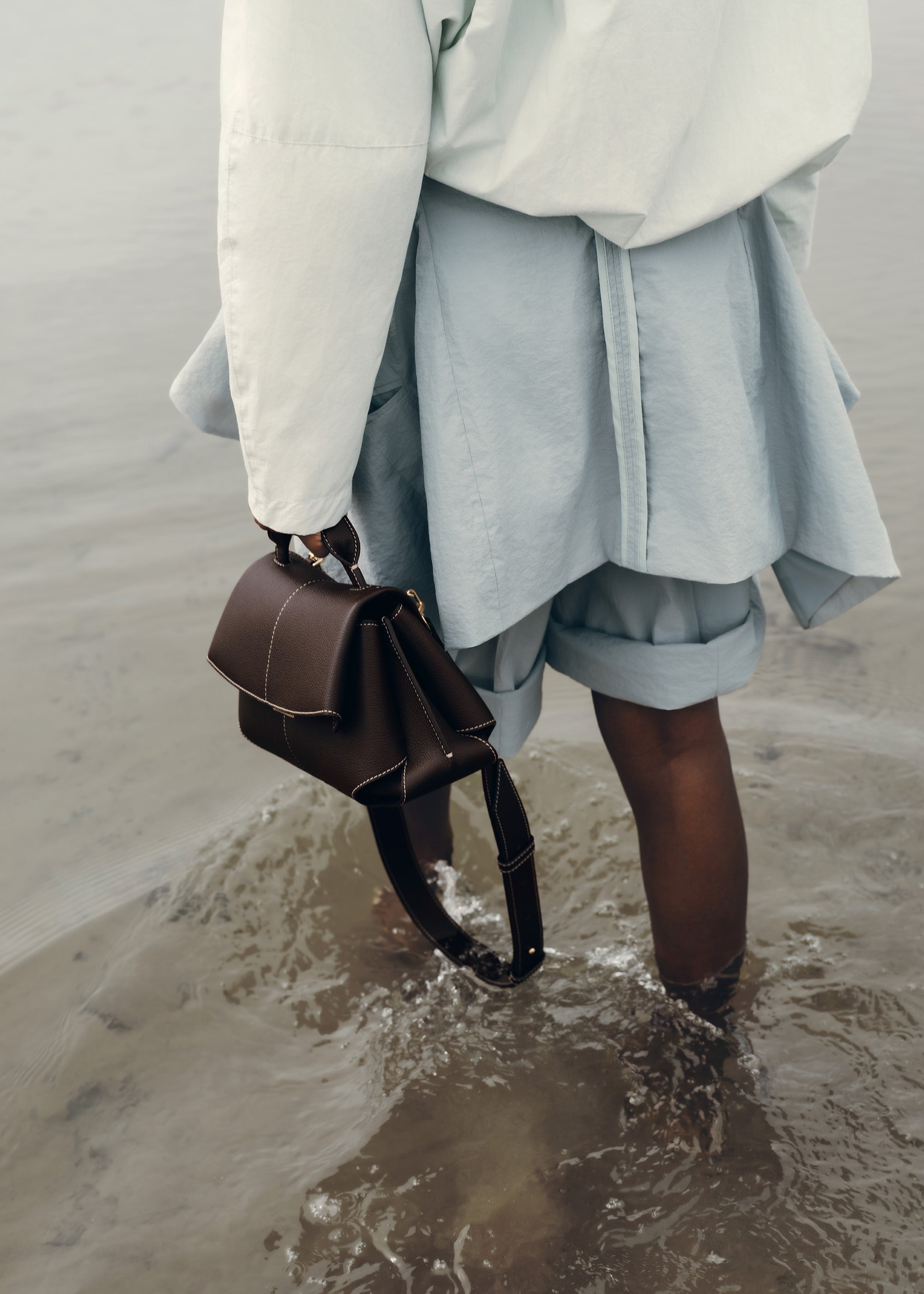 Polène | Bag - Mokki Mini - Textured Ebony – Polène NL