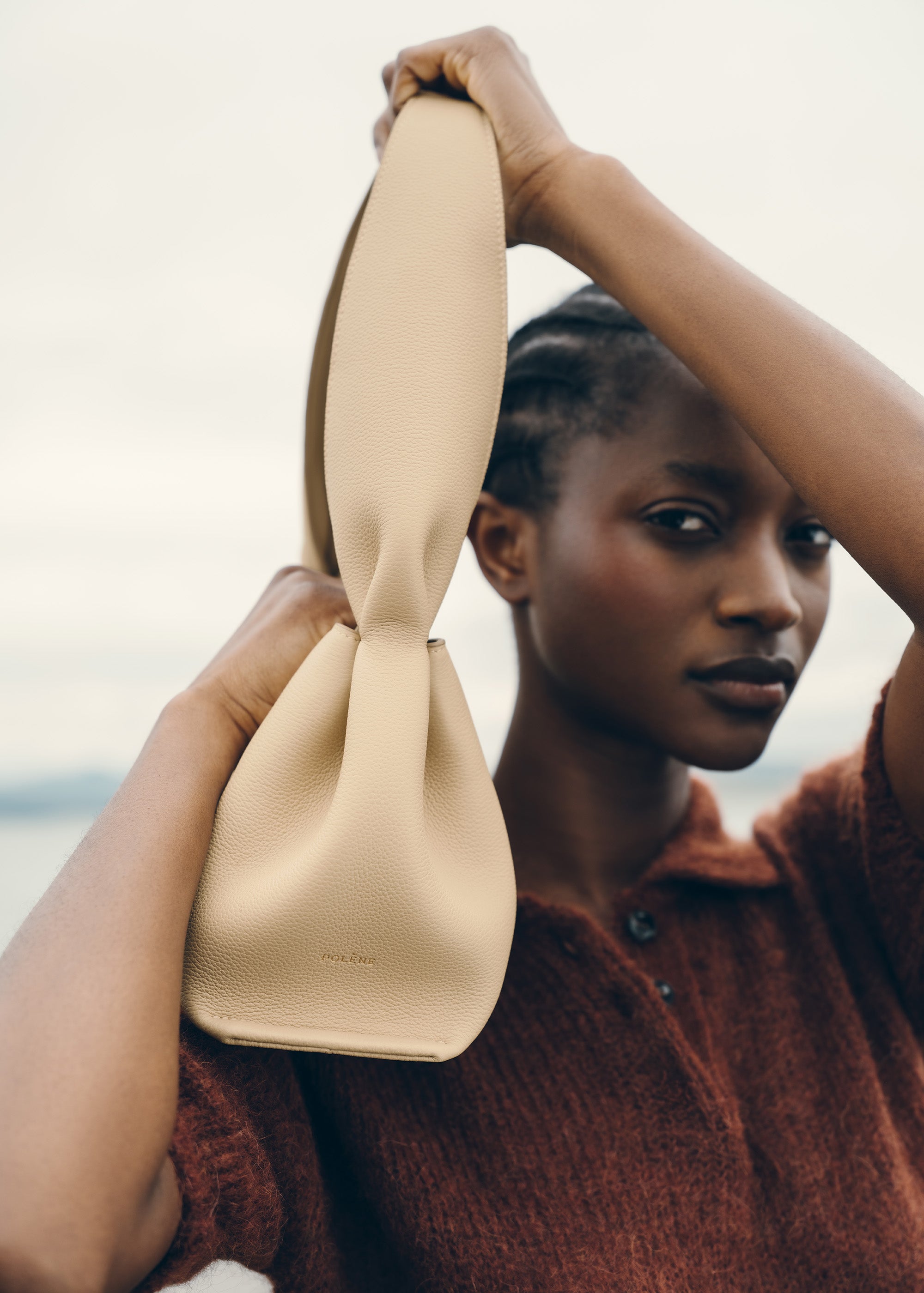 Polène | Bag - Numéro Neuf East-West - Textured Sand – Polène NL