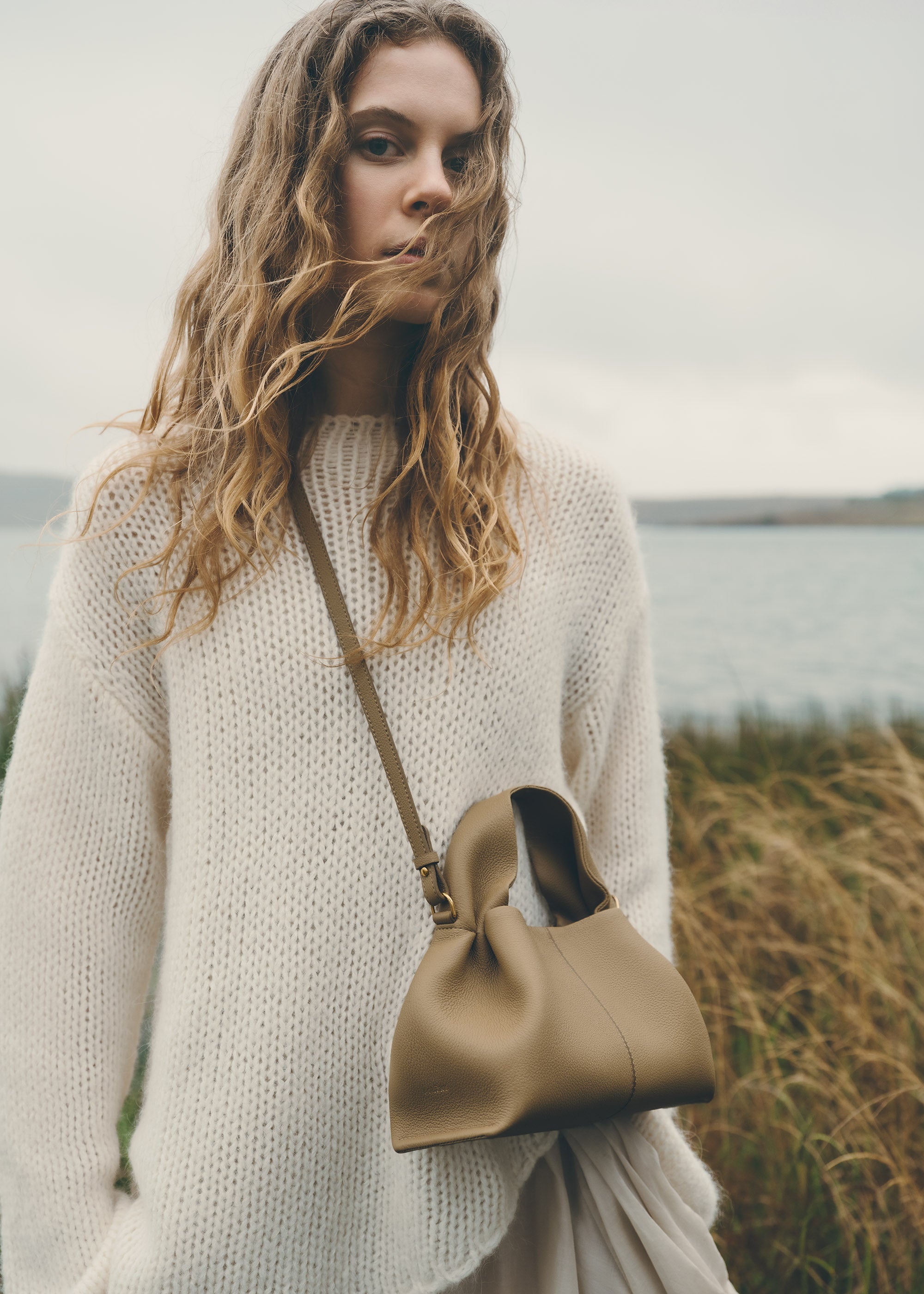 Polène | Bag - Numéro Neuf Mini - Textured Smoky Olive – Polène NL
