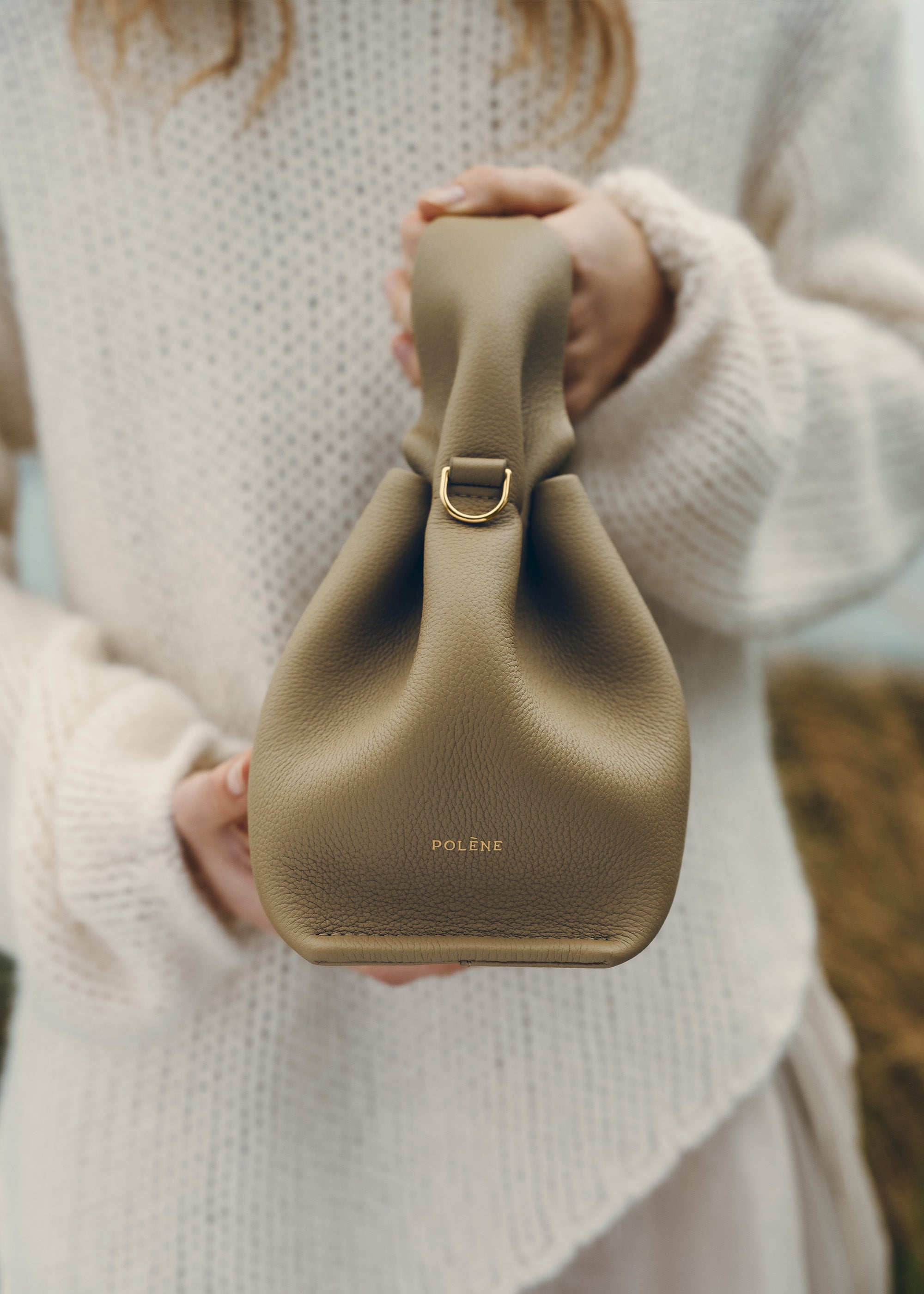 Polène | Bag - Numéro Neuf Mini - Textured Smoky Olive – Polène NL