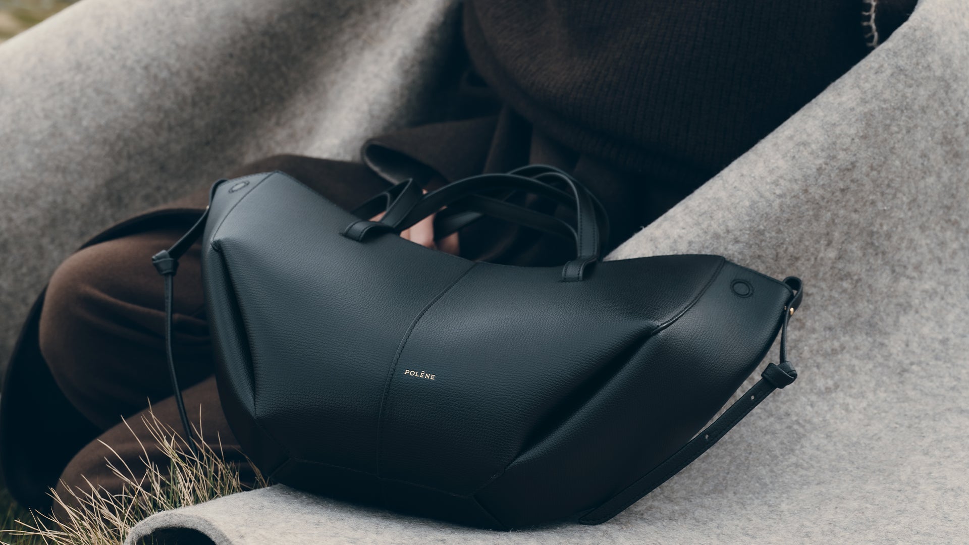 Polène | Bag - Cyme Mini - Textured Black – Polène NL