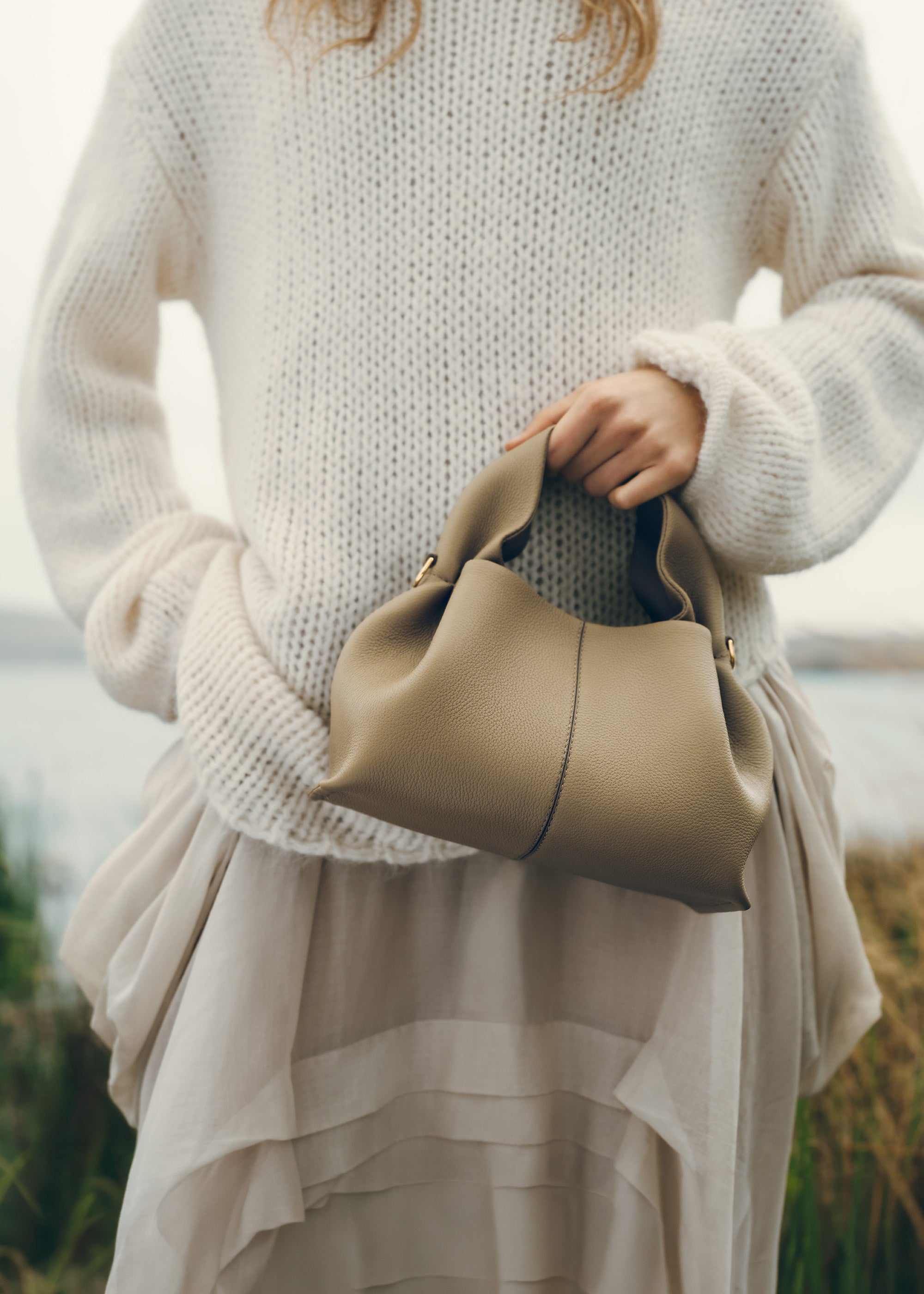Polène | Bag - Numéro Neuf Mini - Textured Smoky Olive – Polène NL