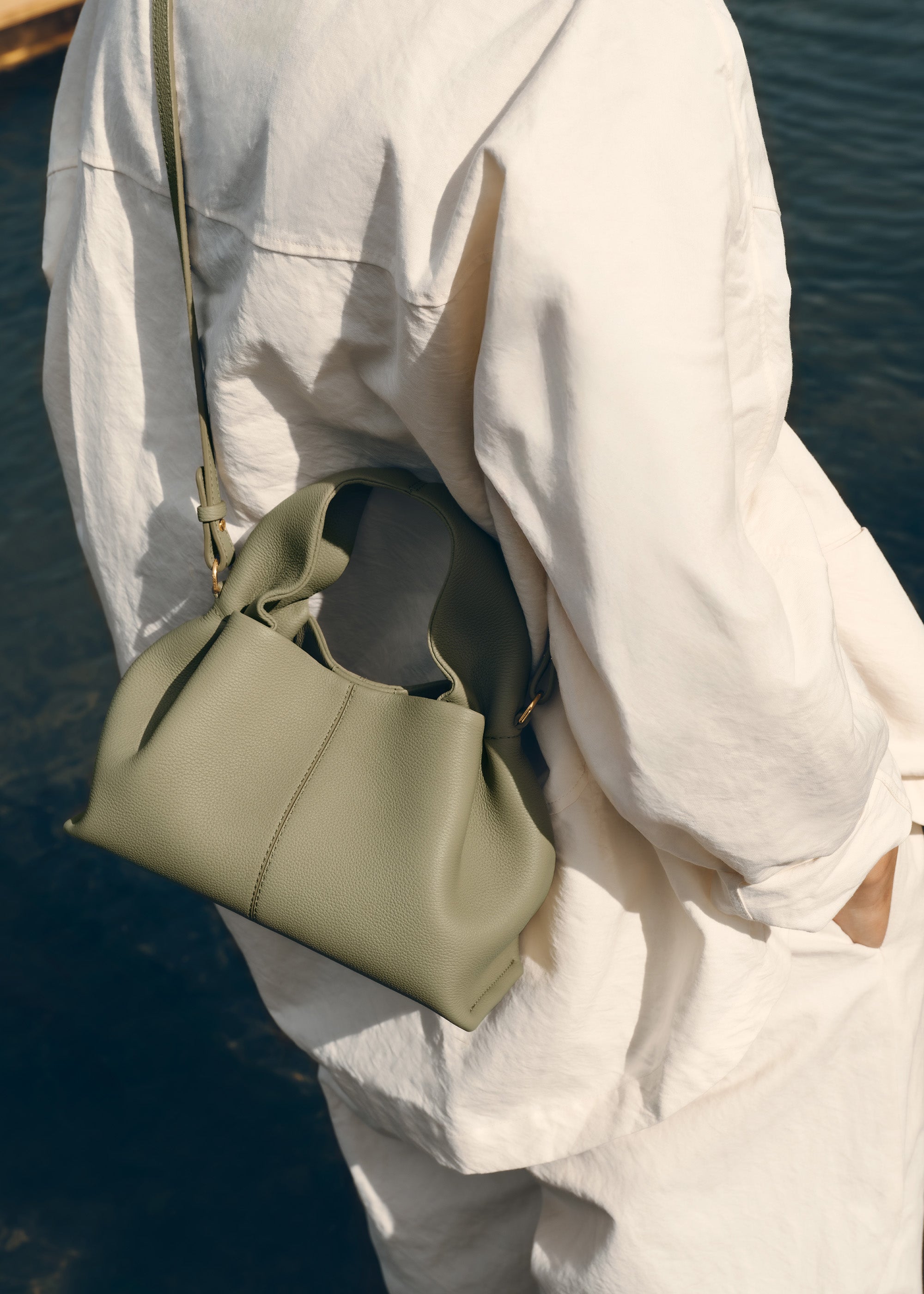 Polène | Bag - Numéro Neuf Mini - Textured Linden – Polène NL
