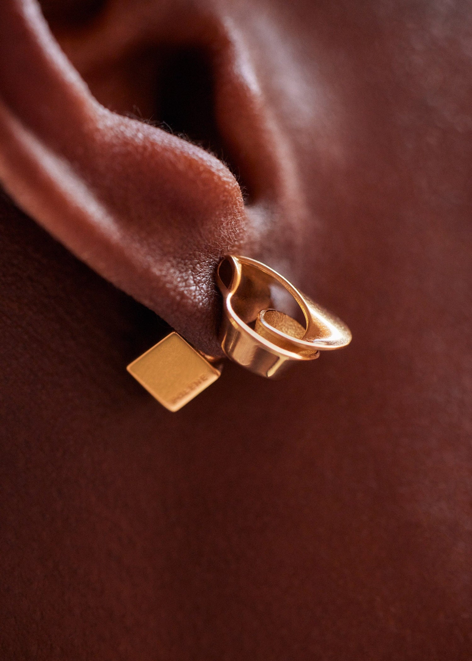 Éole Stud Earrings - 24 carat gold gilded