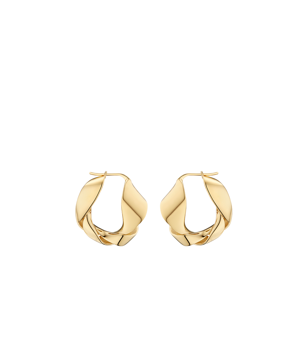 Éole Wavy Hoop Earrings - 24 carat gold-gilded edition