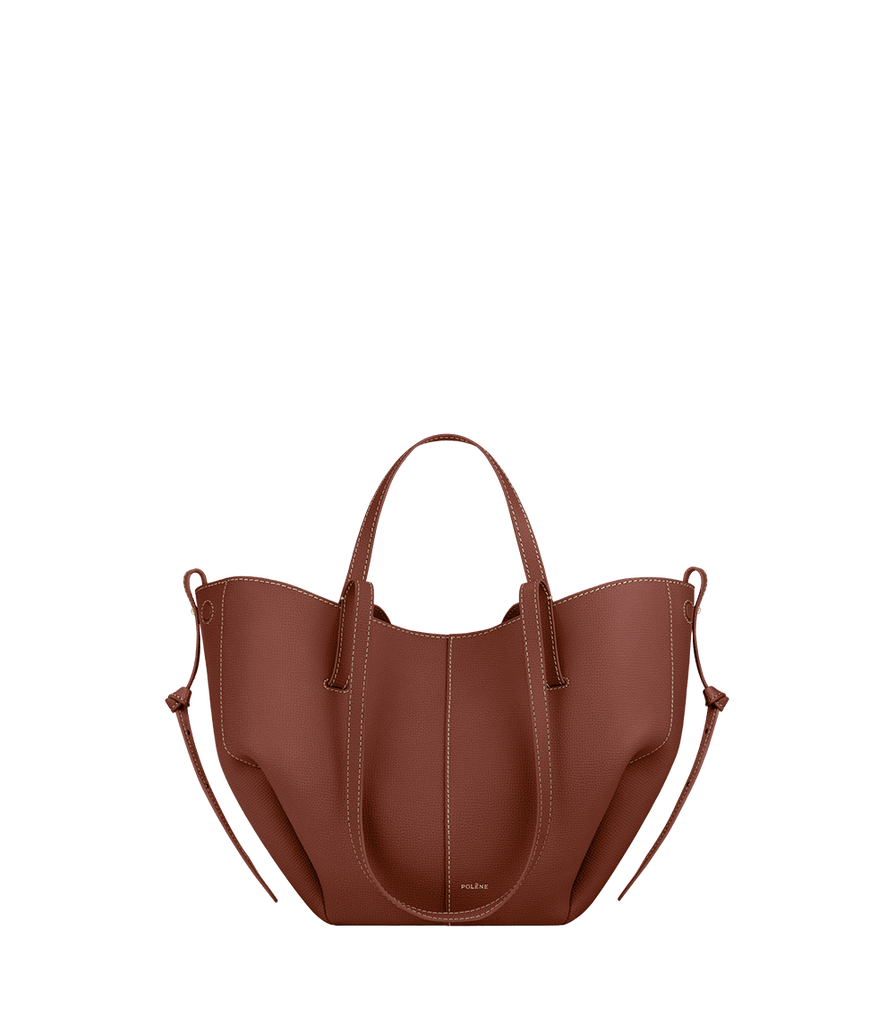 POLENE shade comparison between camel and cognac bags 