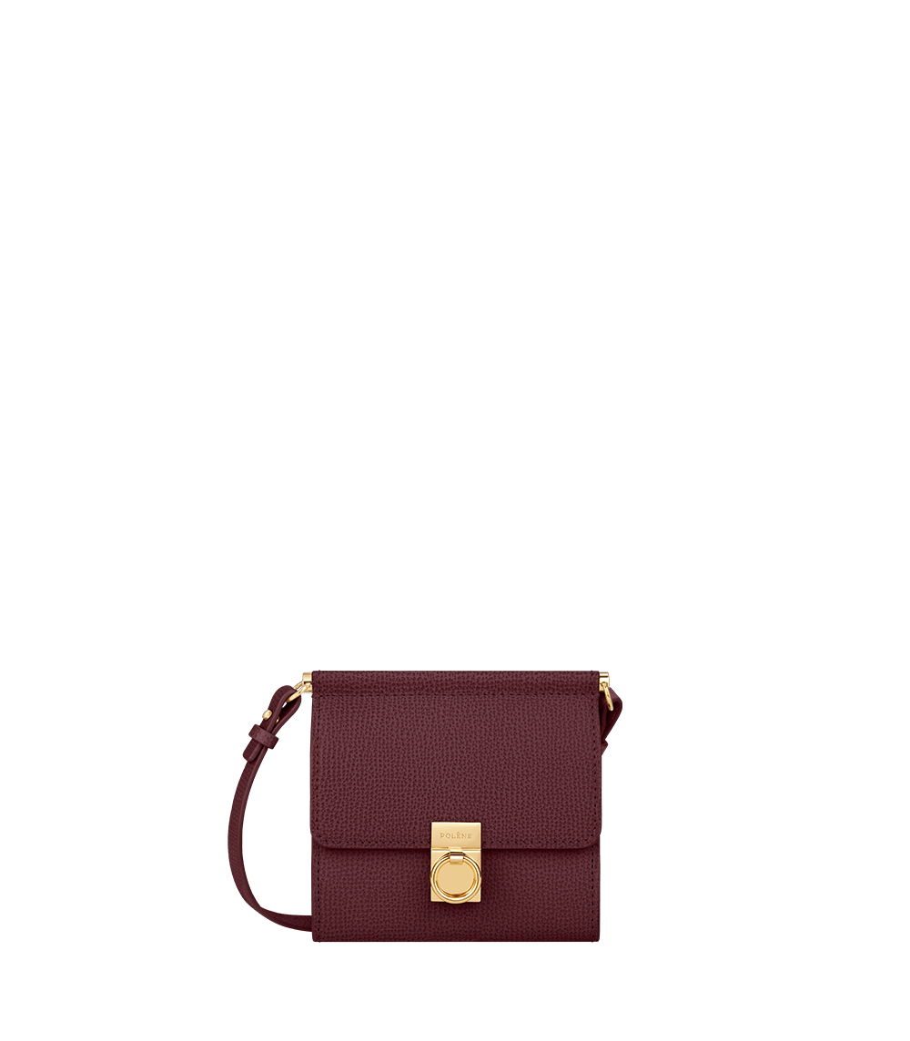 Numéro Sept Crossbody Wallet - Textured Burgundy