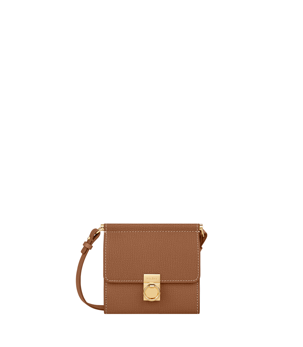 Numéro Sept Crossbody Wallet - Textured Camel