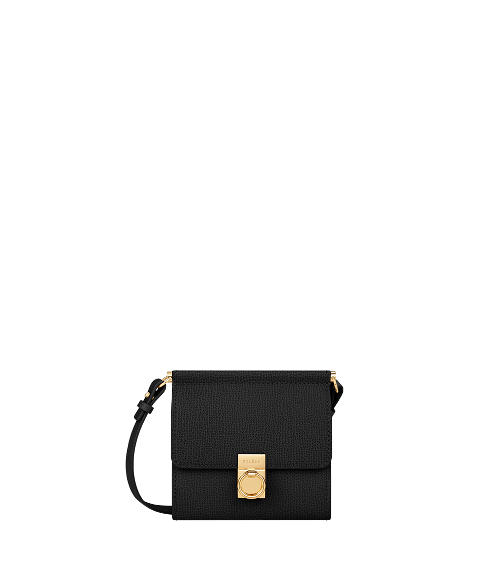 Numéro Sept Crossbody Wallet - Textured Black