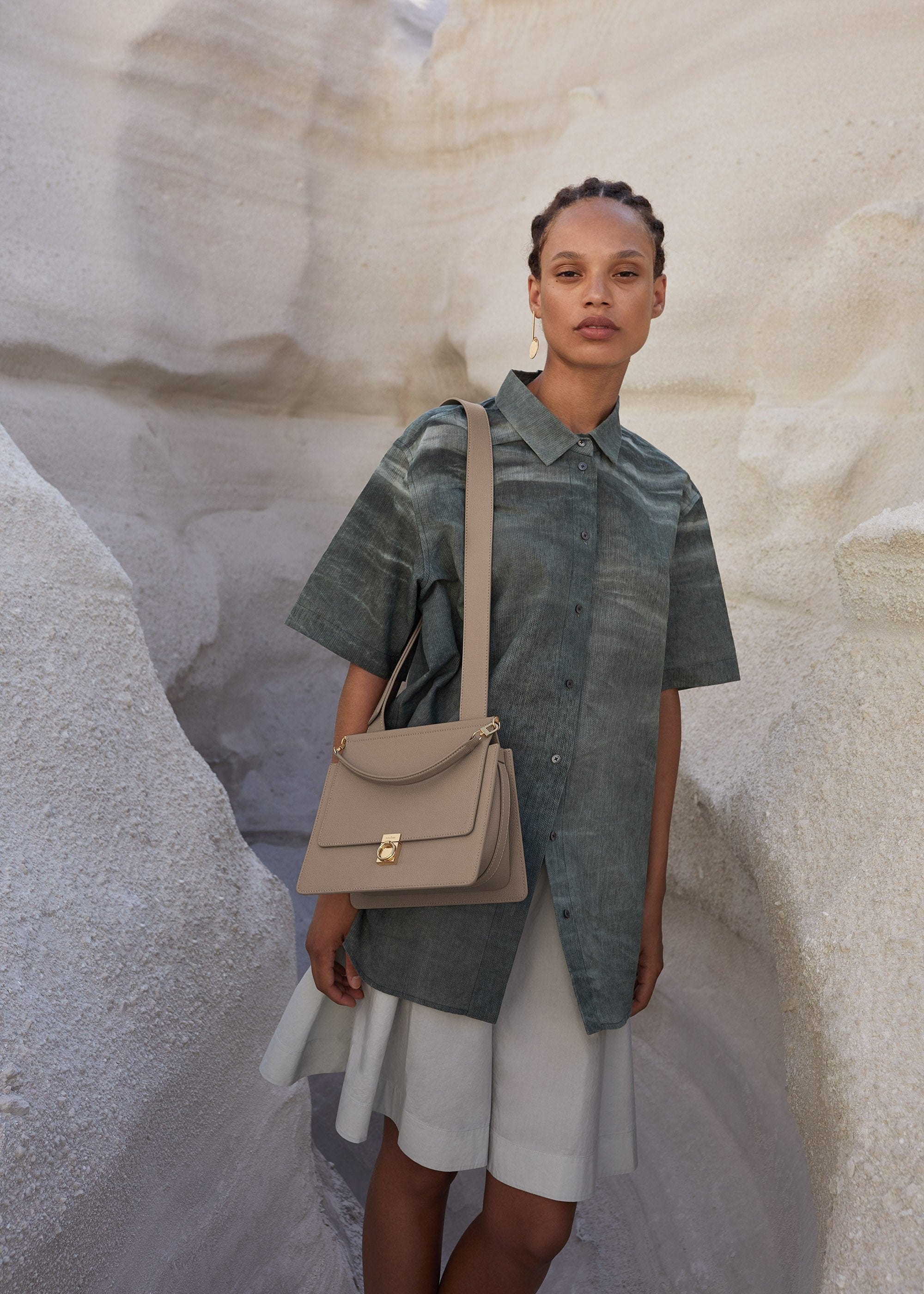 Polène | Bag - numéro Sept - Taupe Textured Leather